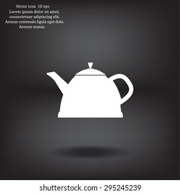 Teapot kettle on isolated, vector illustration