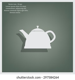 Teapot kettle on isolated, vector illustration