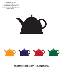 Teapot kettle on isolated, vector illustration