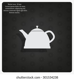 Teapot kettle on isolated, vector illustration
