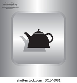 Teapot kettle on isolated, vector illustration