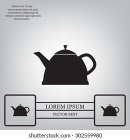 Teapot kettle on isolated, vector illustration