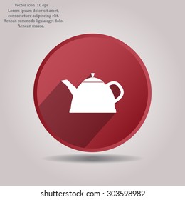 Teapot kettle on isolated, vector illustration