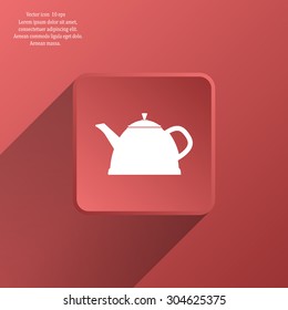 Teapot kettle on isolated, vector illustration
