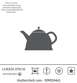 Teapot kettle on isolated, vector illustration
