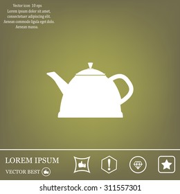 Teapot kettle on isolated, vector illustration