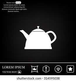 Teapot kettle on isolated, vector illustration