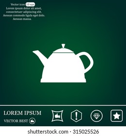 Teapot kettle on isolated, vector illustration
