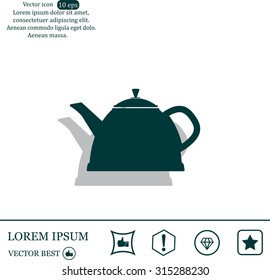 Teapot kettle on isolated, vector illustration