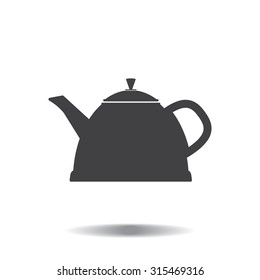 Teapot kettle on isolated, vector illustration