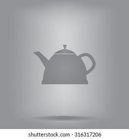 Teapot kettle on isolated, vector illustration