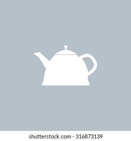 Teapot kettle on isolated, vector illustration