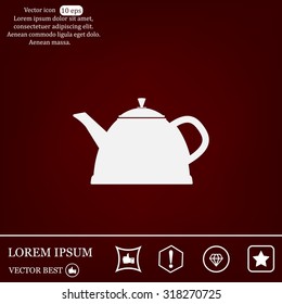 Teapot kettle on isolated, vector illustration