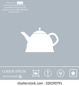 Teapot kettle on isolated, vector illustration