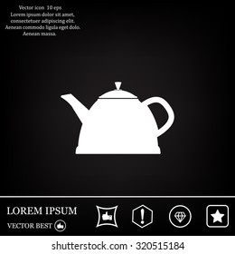 Teapot kettle on isolated, vector illustration