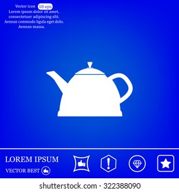 Teapot kettle on isolated, vector illustration