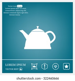 Teapot kettle on isolated, vector illustration