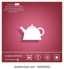 Teapot kettle on isolated, vector illustration
