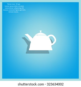 Teapot kettle on isolated, vector illustration