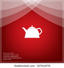 Teapot kettle on isolated, vector illustration