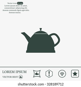 Teapot kettle on isolated, vector illustration