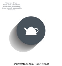Teapot kettle on isolated, vector illustration