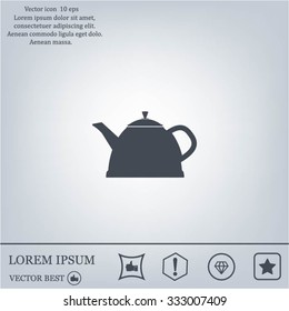 Teapot kettle on isolated, vector illustration