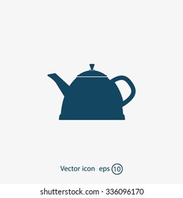 Teapot kettle on isolated, vector illustration