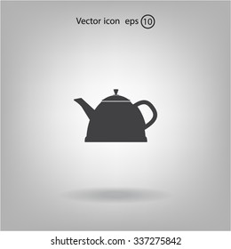 Teapot kettle on isolated, vector illustration