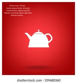 Teapot kettle on isolated, vector illustration