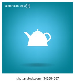 Teapot kettle on isolated, vector illustration