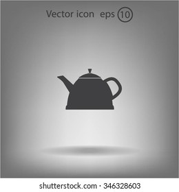 Teapot kettle on isolated, vector illustration