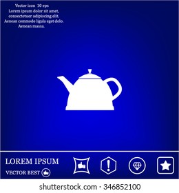 Teapot kettle on isolated, vector illustration