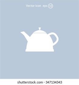 Teapot kettle on isolated, vector illustration