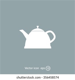 Teapot kettle on isolated, vector illustration