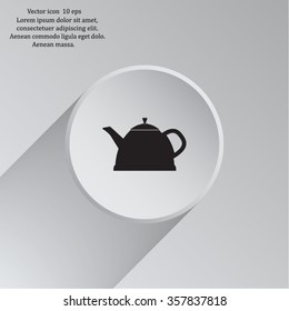 Teapot kettle on isolated, vector illustration