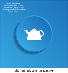 Teapot kettle on isolated, vector illustration