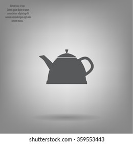Teapot kettle on isolated, vector illustration