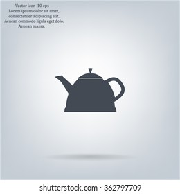 Teapot kettle on isolated, vector illustration