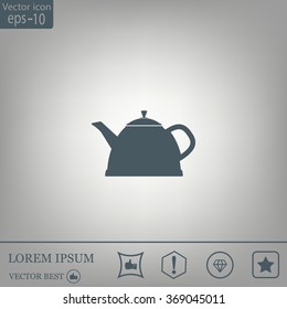 Teapot kettle on isolated, vector illustration
