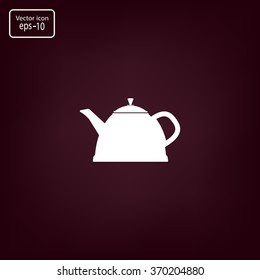 Teapot kettle on isolated, vector illustration