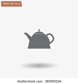 Teapot kettle on isolated, vector illustration
