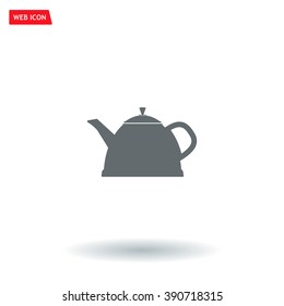 Teapot kettle on isolated, vector illustration