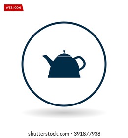 Teapot kettle on isolated, vector illustration