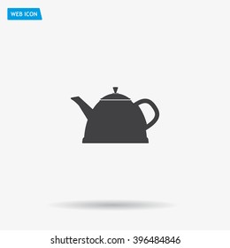 Teapot kettle on isolated, vector illustration