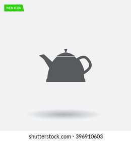 Teapot kettle on isolated, vector illustration