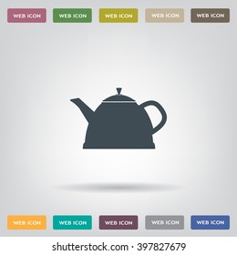 Teapot kettle on isolated, vector illustration