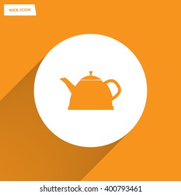 Teapot kettle on isolated, vector illustration
