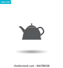 Teapot kettle on isolated, vector illustration