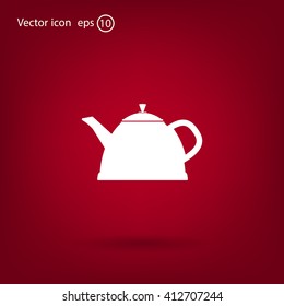Teapot kettle on isolated, vector illustration